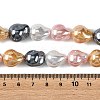 Electroplated Glass Beads Strands GLAA-Z013-01A-03-4