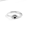 Brass Micro Pave Cubic Zirconia Adjustbale Finger Rings for Women PW-WG17DE1-01-3