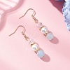 Round Dyed Natural Quartz Dangle Earrings EJEW-JE06778-01-1