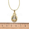 Brass Clear & Blue Cubic Zirconia Nossa Senhora Aparecida Virgin Pendant Necklaces for Women NJEW-U039-01B-G-5