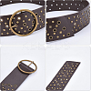 Antique Bronze Alloy Rivets PU Leather Wide Waist Belts AJEW-WH20098-074B-02-6