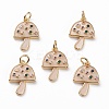 Brass Micro Pave Colorful Cubic Zirconia Pendants X-KK-C100-09G-1