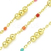 Brass Enamel Round Beaded Link Chain CHC-G022-07G-16-1