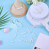 30Pcs 5 Styles Round Shell Pearl Connector Charms PALLOY-CA00023-4