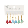 Ocean Series 304 Stainless Steel Enamel Dangle Earrings EJEW-K017-01D-G-4