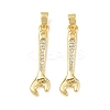 Brass Micro Pave Clear Cubic Zirconia Pendants KK-G549-16C-G-1