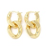 Brass Double Interlocking Oval Dangle Hoop Earrings for Women EJEW-E275-05G-1