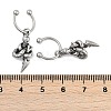 Snake 316 Surgical Stainless Steel Dangle Half Hoop Earrings for Women EJEW-G416-50AS-5