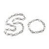 Anti-Tarnish 201 Stainless Steel Oval Link Chain Necklace & Bracelets Set SJEW-G083-02P-1