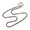 3MM 304 Stainless Steel Rhinestone Cup Chain Necklaces for Women NJEW-G175-01P-01-4