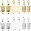12Pcs 2 Colors Brass Micro Pave Clear Cubic Zirconia Pendants ZIRC-FH0001-29-1
