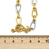 Two Tone 304 Stainless Steel Teardrop Link Chain Necklaces NJEW-C092-02GP-5