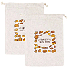 2Pcs Linen Bread Print Pouches AJEW-CP0003-81B-1