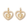 Religion Theme Brass Micro Pave Clear Cubic Zirconia Pendants KK-D067-25G-RS-1