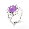 Natural Amethyst Adjustable Rings RJEW-P043-02P-21-5