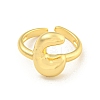 Brass Letter Open Cuff Rings for Women RJEW-G313-01C-G-2