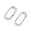 Brass Micro Pave Clear Cubic Zirconia Spring Gate Rings ZIRC-E164-06P-2