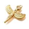 Brass Micro Pave Cubic Zirconia Pendants KK-U055-09G-02-2