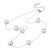 Acrylic Imitation Pearl Oval 304 Stainless Steel Link Chain Necklaces for Women NJEW-F354-02P-4