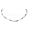 Natural Aquamarine & Sodalite & Green Aventurine Round Cube and Natural Pearl Rice Beaded Necklaces NJEW-JN05868-01-2
