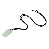 Natural Green Aventurine Rectangle Pendant Necklace with Nylon Cord for Women NJEW-C001-01A-01-3