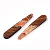Transparent Resin & Walnut Wood Pendants RESI-N039-69D-2