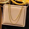 1.5MM 304 Stainless Steel Round Snake Chain Double Layer Necklaces for Women Men LS-NJEW-Q028-02G-1