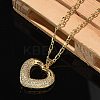 Brass Micro Pave Cubic Zirconia Pendant Necklaces for Women LS-NJEW-U020-01G-02-1