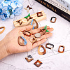 16Pcs 8 Style Opaque Resin & Walnut Wood Pendants RESI-CW0001-15-6