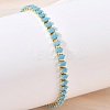 Synthetic Turquoise Tennis Bracelets KK-CBA964F-01G-01-1