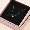 304 Stainless Steel Olive Cubic Zirconia Triangle Pendant Necklaces for Women NJEW-Z064-01P-3