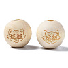 Unfinished Natural Wood European Beads WOOD-S045-147-2