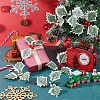 30Pcs 3 Colors Resin & Foam Artificial Holly Leaves DIY-GA0008-02-4