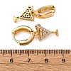 Wine Glass Brass Micro Pave Cubic Zirconia Dangle Hoop Earrings EJEW-F384-16G-01-5