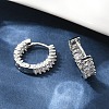 Brass Micro Pave Cubic Zirconia Hoop Earrings EJEW-M082-11P-5