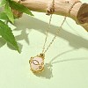 Natural Rose Quartz Round Pendant Necklaces NJEW-JN04565-01-6