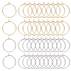 80Pcs 2 Colors 316 Surgical Stainless Steel Hoop Earrings Findings STAS-DC0016-50B-1