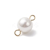 Shell Pearl Round Connector Charms PALLOY-JF04477-01-5