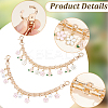2Pcs Imitation Pearl & Alloy Pink Enamel Flower Tassel Bag Decorative Chains AJEW-BBC0001-06-7