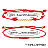 2Pcs 2 Styles Round Brass Beads Braided Bracelets PN1953-3-2