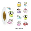 Round Paper Cat in Cup Cartoon Sticker Rolls PW-WG36611-01-2