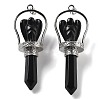 Natural Obsidian Pointed Big Pendants KK-H491-01P-06-1