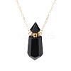 Natural Black Onyx(Dyed & Heated) Perfume Bottle Pendant Necklace PW-WG2A891-18-1