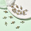 SHEGRACE Brass Pave Cubic Zirconia Star Connector Charms XGRQ2O701-441C-P-4