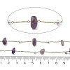 Natural Amethyst & Glass Link Chains CHC-K014-12G-04-3