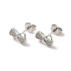 Clear Cubic Zirconia Bowknot Stud Earrings EJEW-F301-17-2