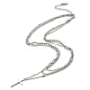 Non-Tarnish 304 Stainless Steel Rope & Ball & Curb Chains Triple Layer Necklaces LS-BJEW-K257-02P-2