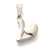 Anti-Tarnish 304 Stainless Steel Pendants STAS-U035-12P-1