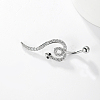 Stylish Snake Stainless Steel Micro Pave Clear Cubic Zirconia Navel Rings UK0800-2