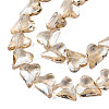 Electroplate Transparent Glass Beads Strands EGLA-N002-44-04-3